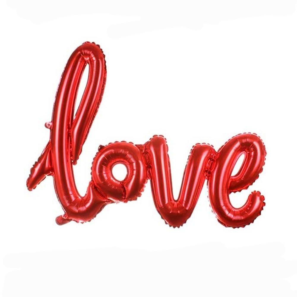بادکنک فویلی Love بهم چسبیده (قرمز )