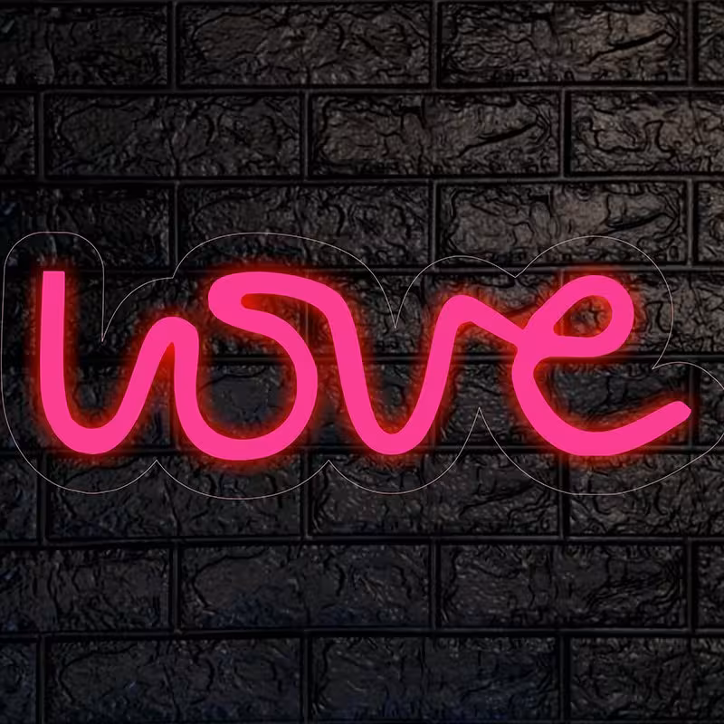 چراغ خواب نئونی طرح love لاو عشق