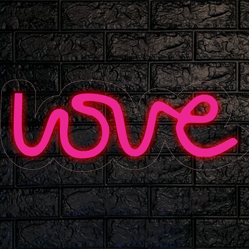 چراغ خواب نئونی طرح love لاو عشق