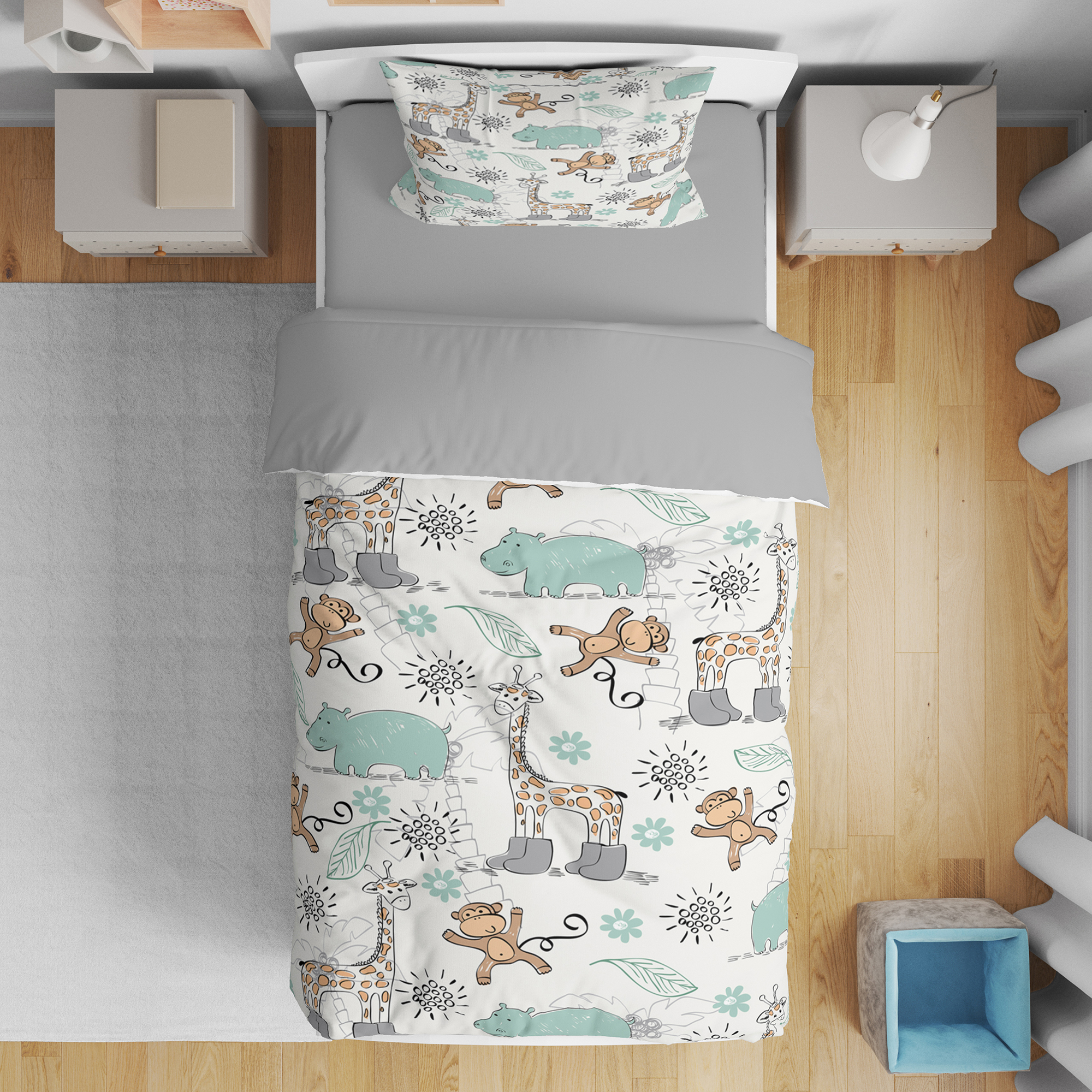 سرویس روتختی مدل زرافه 4675 تکنفره 5 تکه