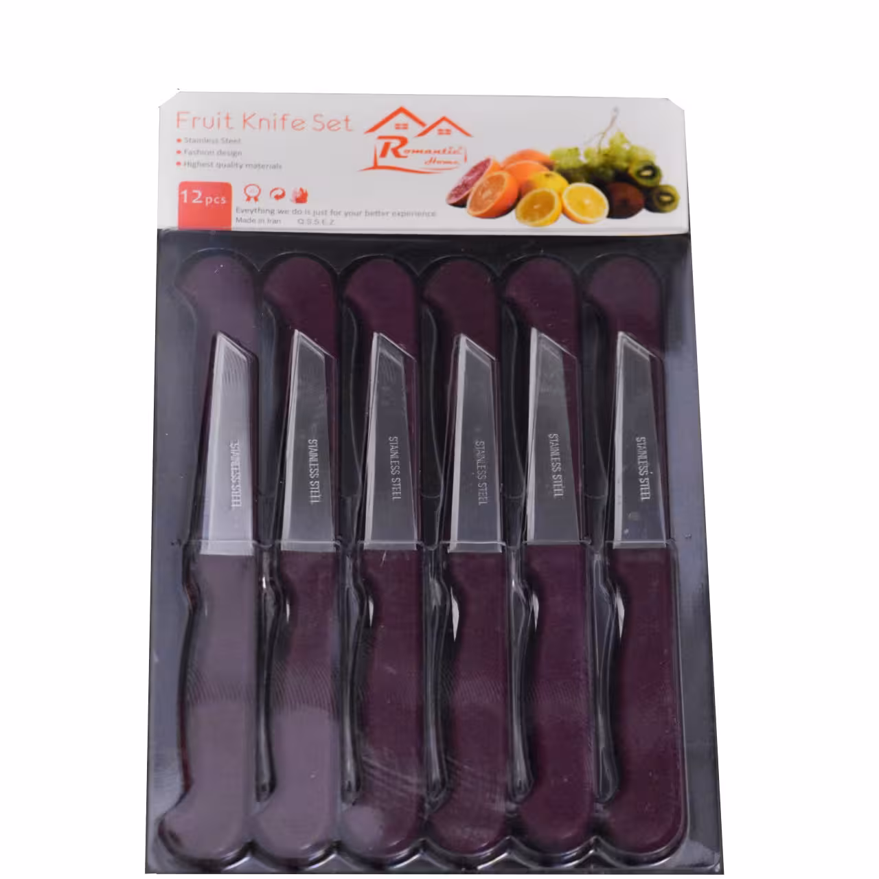 کارد میوه خوری رومانتیک هوم کد SS220 بسته 12 عددی