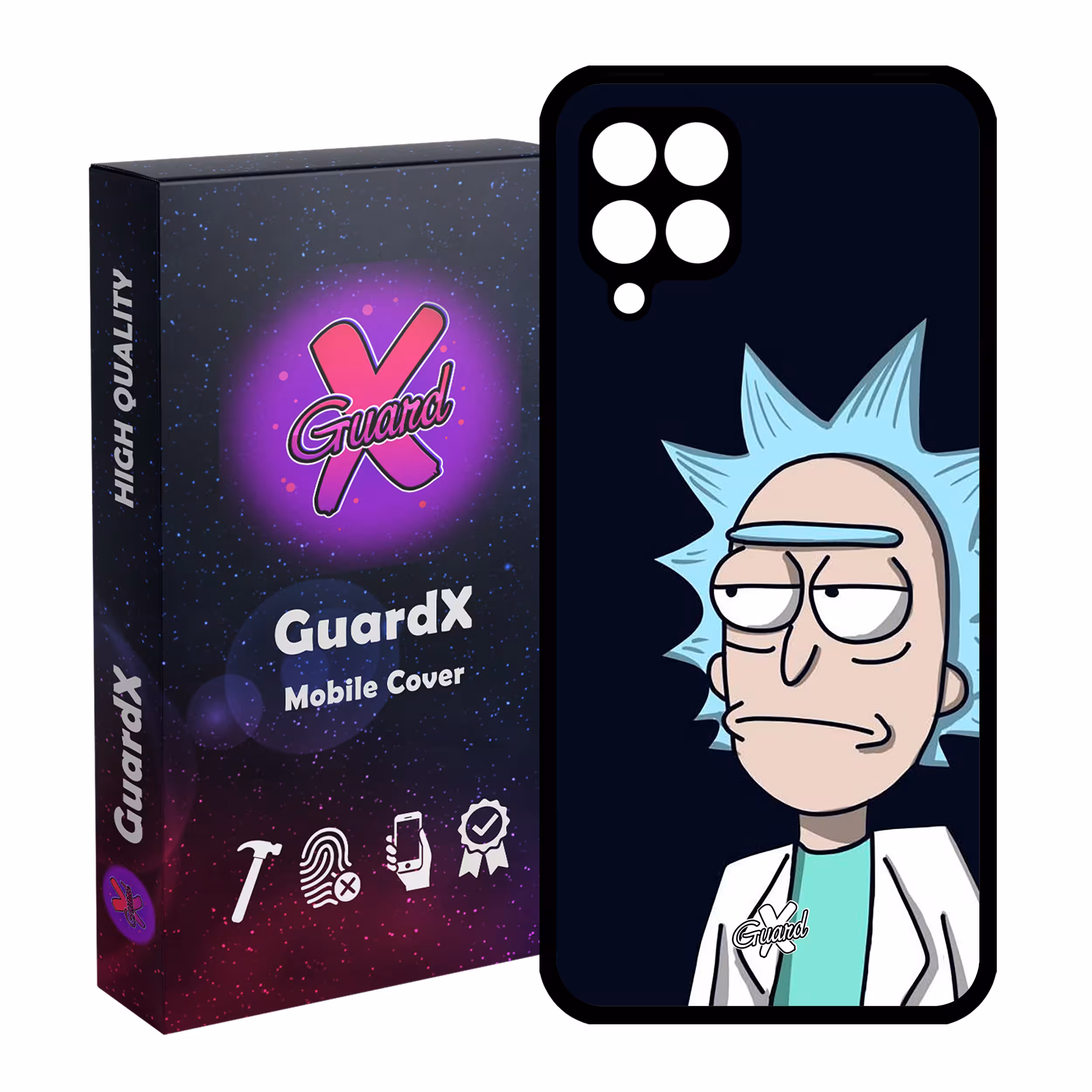 کاور گارد ایکس طرح Rick and Morty مدل Glass10030 مناسب برای گوشی موبایل سامسونگ Galaxy A12