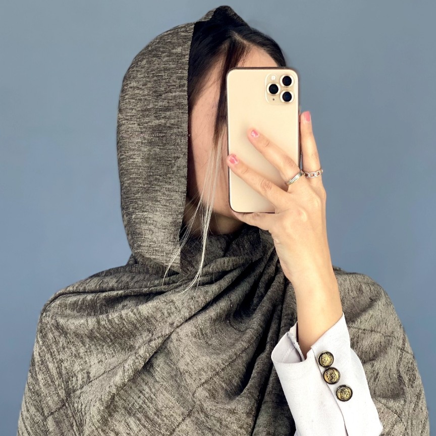 شال مخمل کبریتی لمه دار