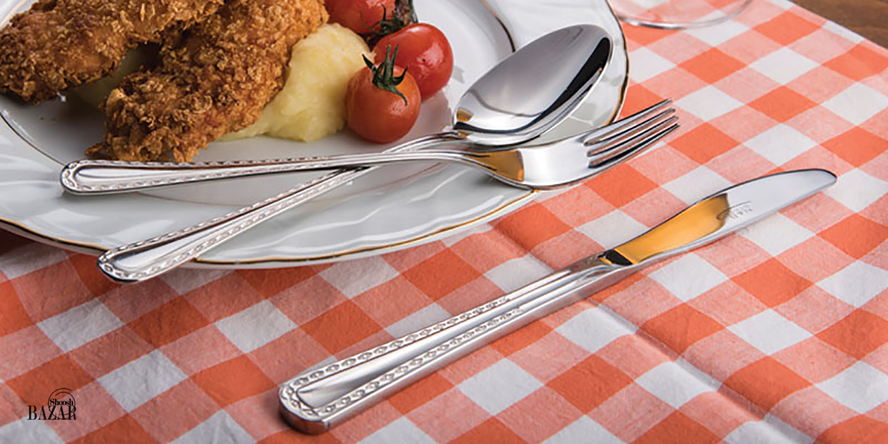 سرویس قاشق و چنگال 12 پارچه ناب استیل مدل برلین
