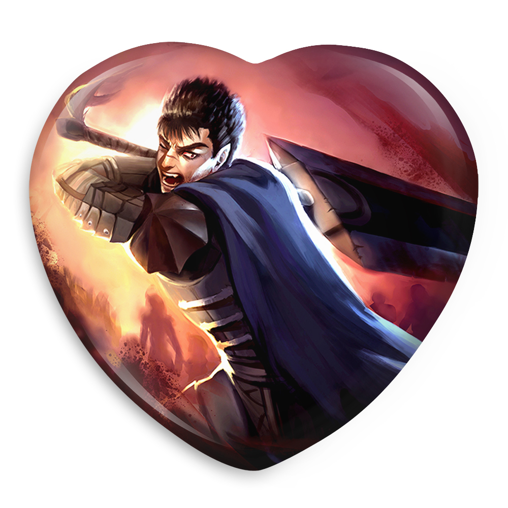 پیکسل خندالو طرح گاتس انیمه برزرک مدل قلبی کد 12864