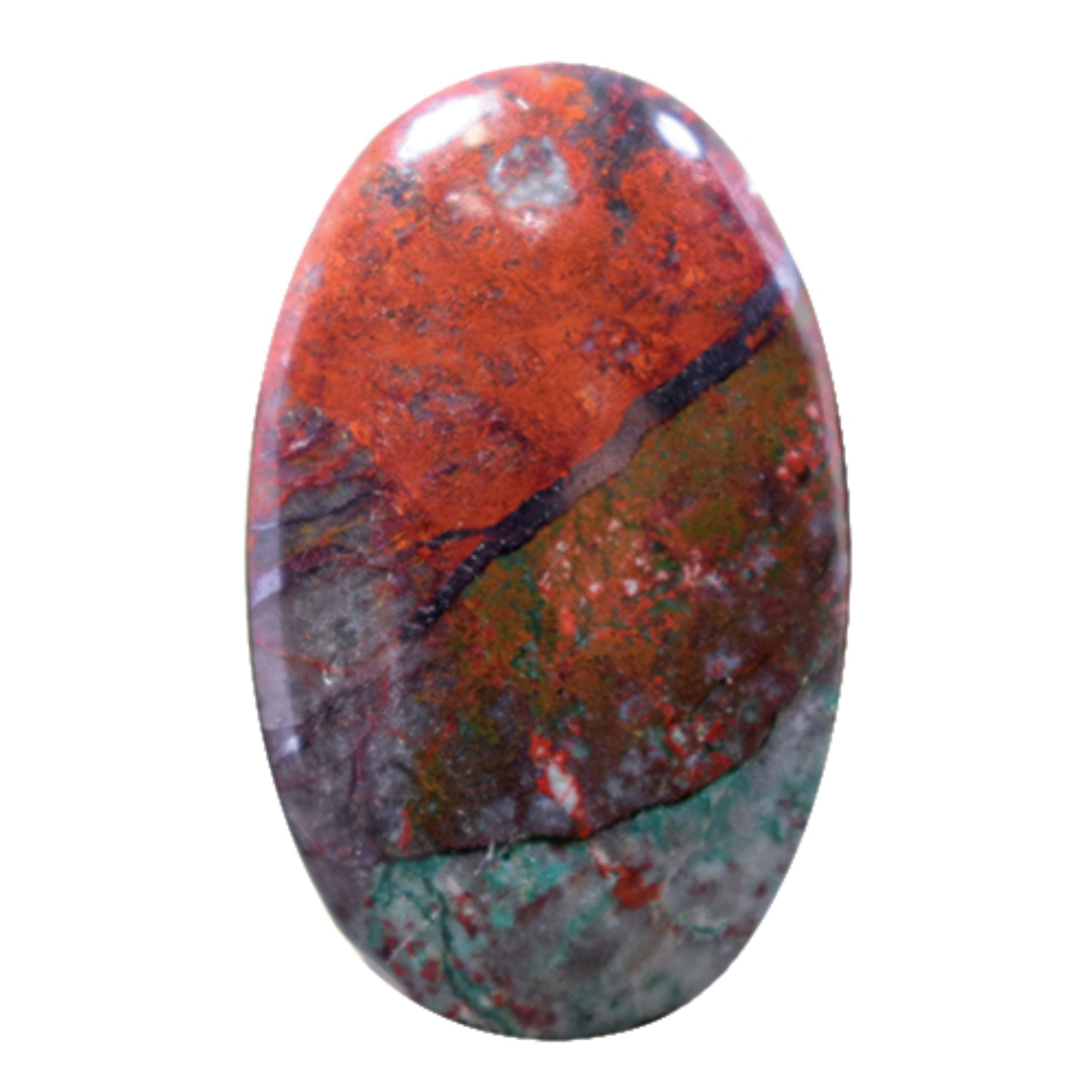 نگین جاسپر سبز تراش بیضی