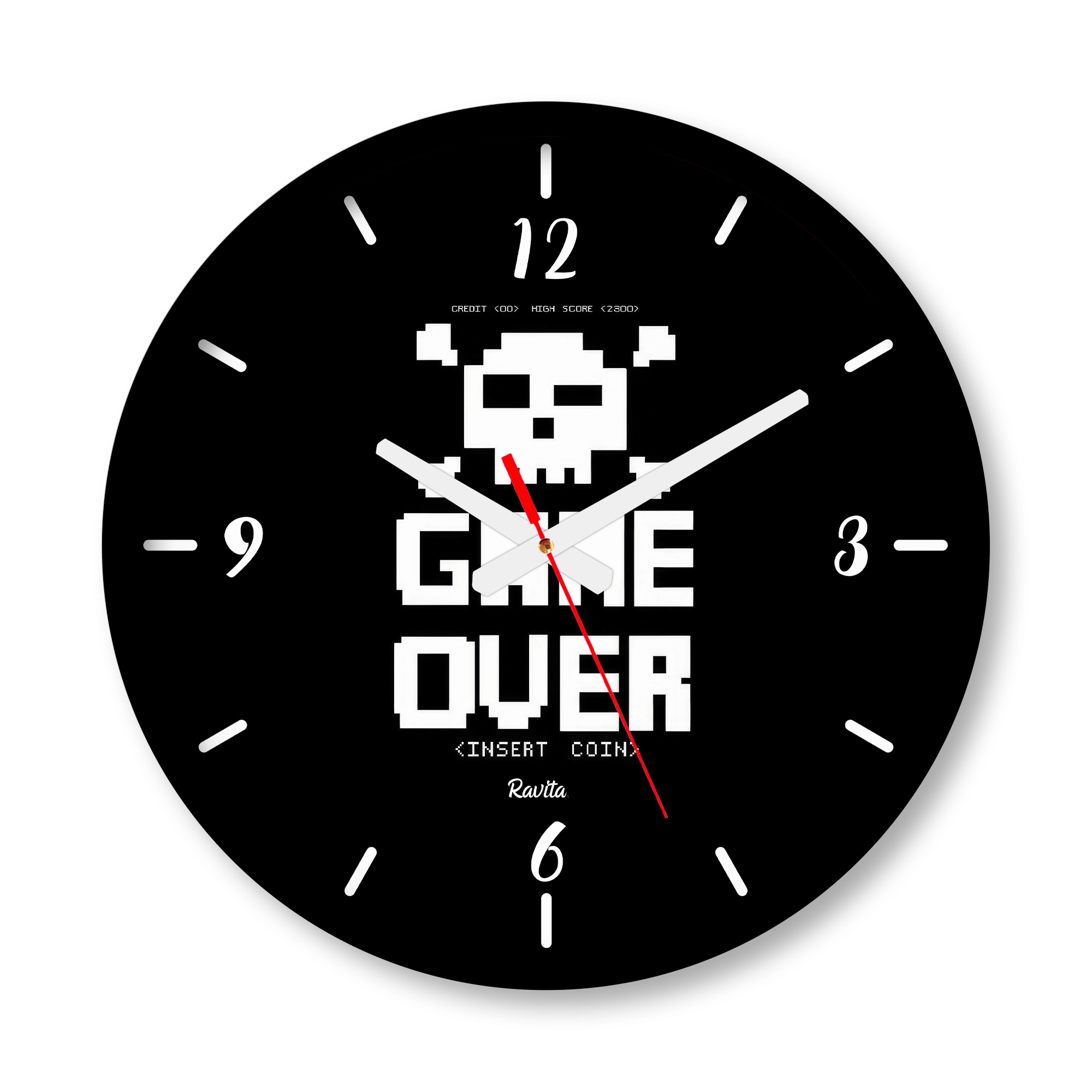 ساعت دیواری بزرگ راویتا طرح گیم اوور کد 3591