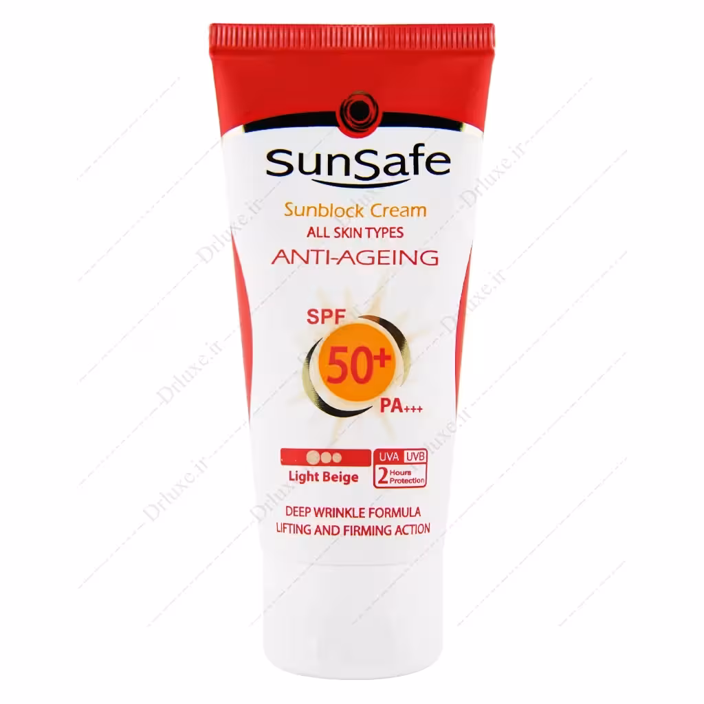 کرم ضد آفتاب SPF50 ضد چروک بژ روشن سان سیف