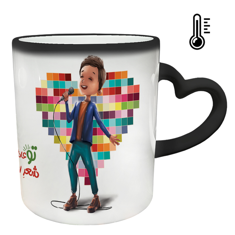 ماگ حرارتی مدل دسته قلبی طرح عاشقانه کد 212