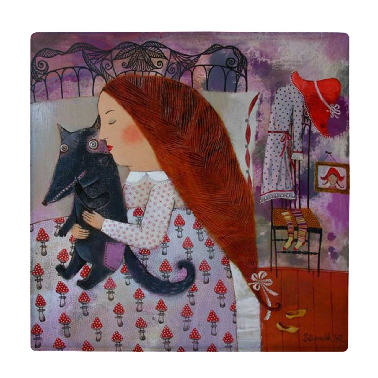 کاشی کارنیلا طرح نقاشی دختر بچه کد wkk1190