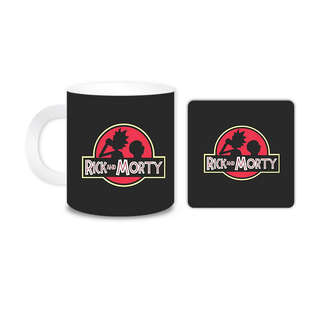 ماگ مدل ریک و مورتی کد 436 به همراه زیر لیوانی