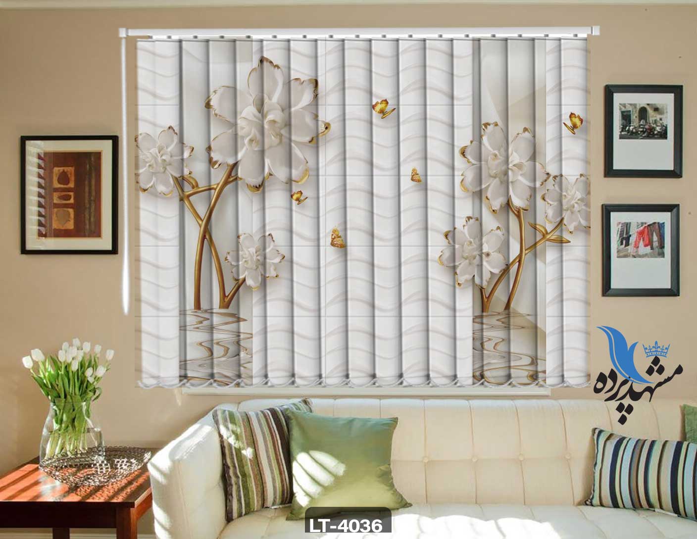 پرده لوردراپه تصویری گل LT4036