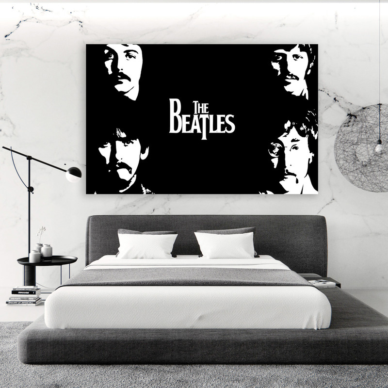 تابلو شاسی مدل برترین گروه های موسیقی طرح بیتلز کد 369 | دنیای قاب