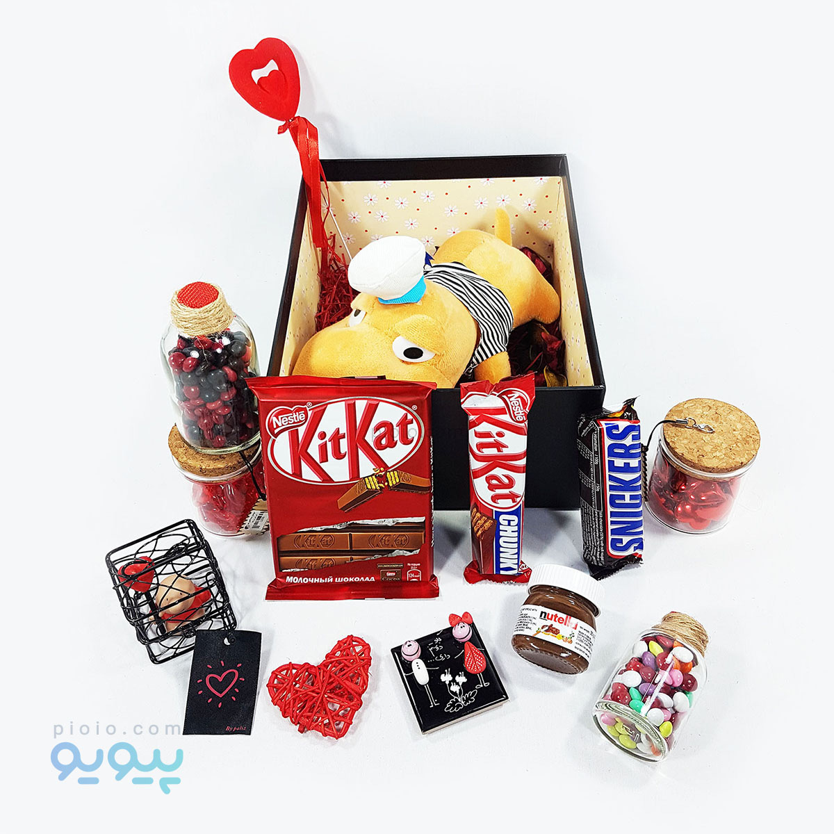 پک کادو ولنتاین با عروسک سگ ملوان طول 24 سانتی متری