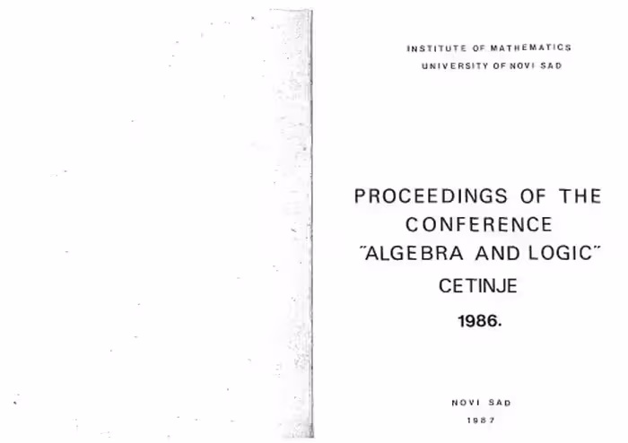 خرید و دانلود نسخه کامل کتاب Proceedings of the Conference "Algebra and Logic". Cetinje 1986