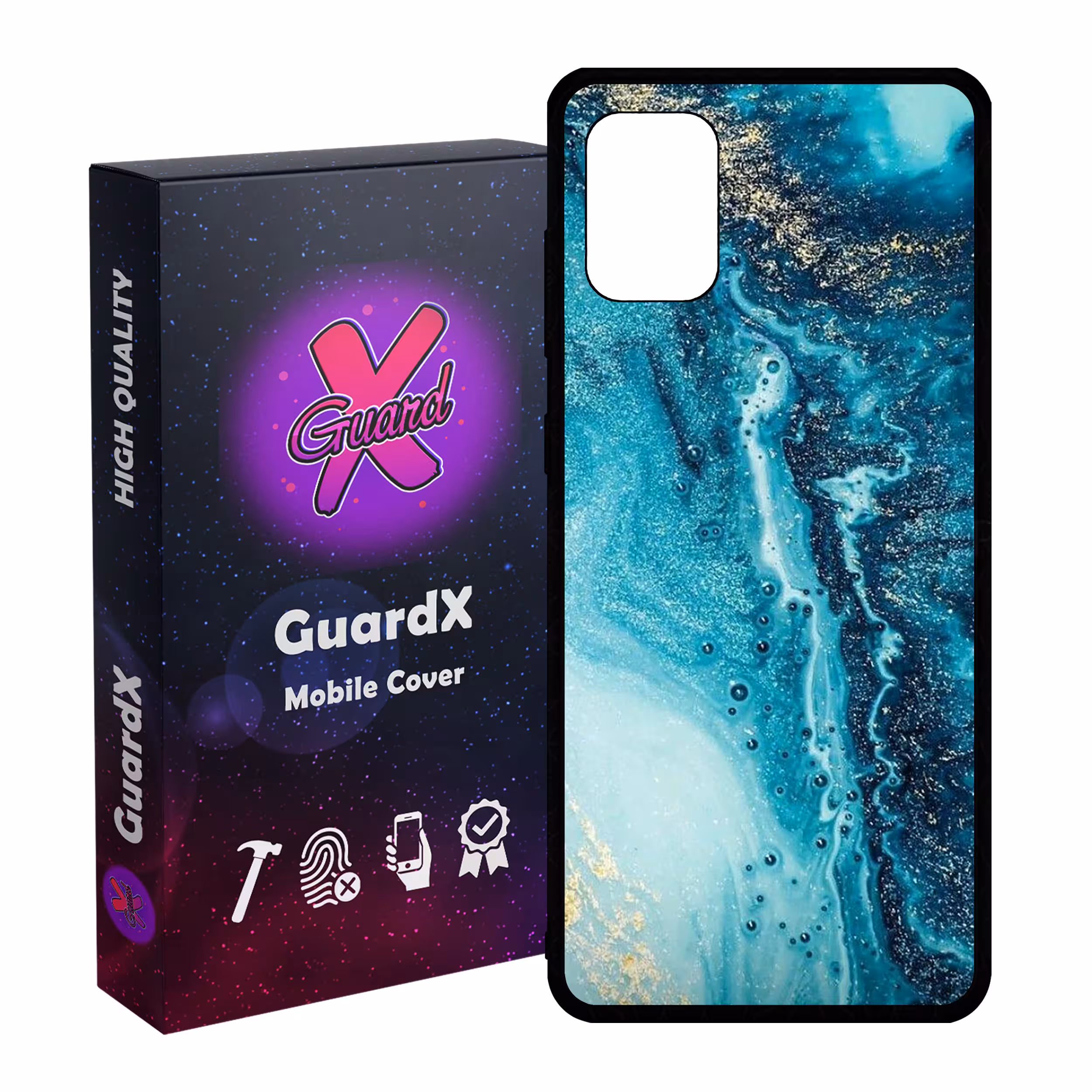 کاور گارد ایکس طرح آبی مدل Glass10402 مناسب برای گوشی موبایل سامسونگ Galaxy A31
