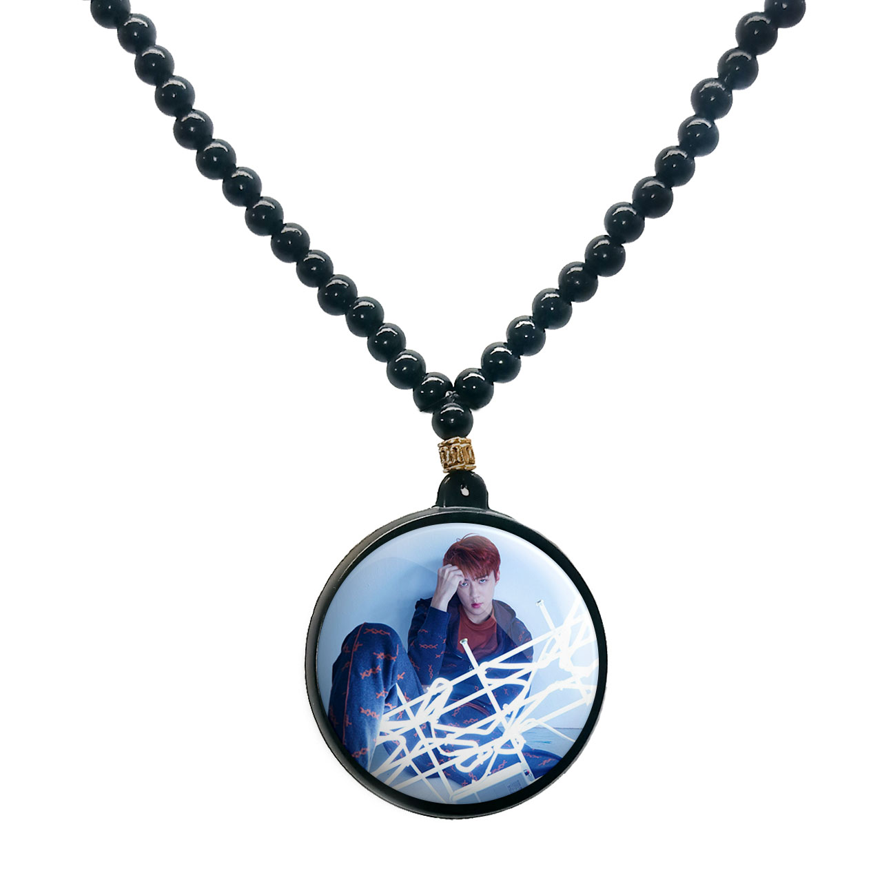 گردنبند پرمانه طرح exo کد pmd.14187 مدل دو طرفه