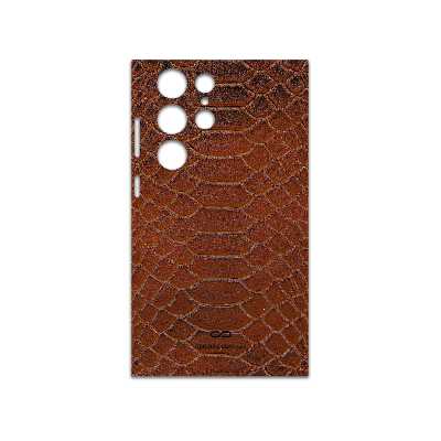 برچسب پوششی ماهوت مدل Brown-Snake-Leather مناسب برای گوشی موبایل سامسونگ Galaxy S23 Ultra