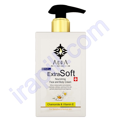 کرم پمپی دست و صورت بابونه مخصوص پوست های حساس و نرمال آدرا 200 میلی لیتر