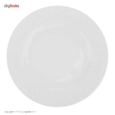 سرویس غذاخوری 28 پارچه چینی زرین ایران سری رادیانس مدل سفید درجه یک