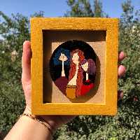 قاب نقاشی روی چوب 
