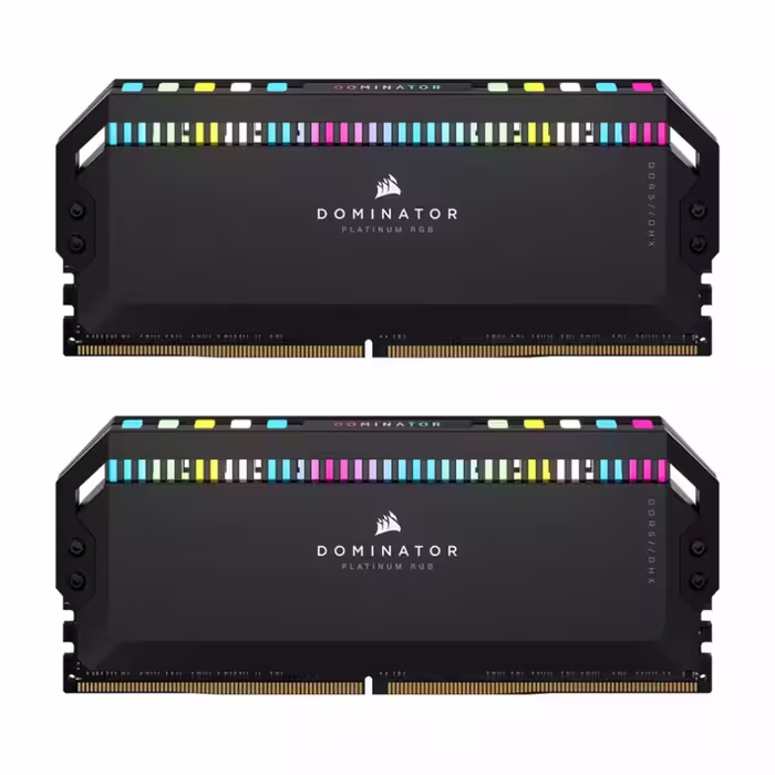 رم کامپیوتر DDR5 دو کاناله 6200 مگاهرتز CL36 کورسیر مدل Dominator Platinum RGB ظرفیت 32 گیگابایت