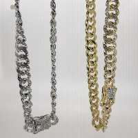 زنجیر و دستبند تیتانیوم طلایی و نقره ای