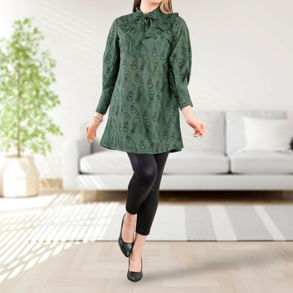 تونیک یقه کراواتی کریشه طرحدار