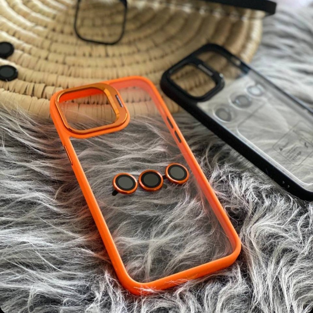 کاور مدل آیفون استندی با محافظ لنز رینگی