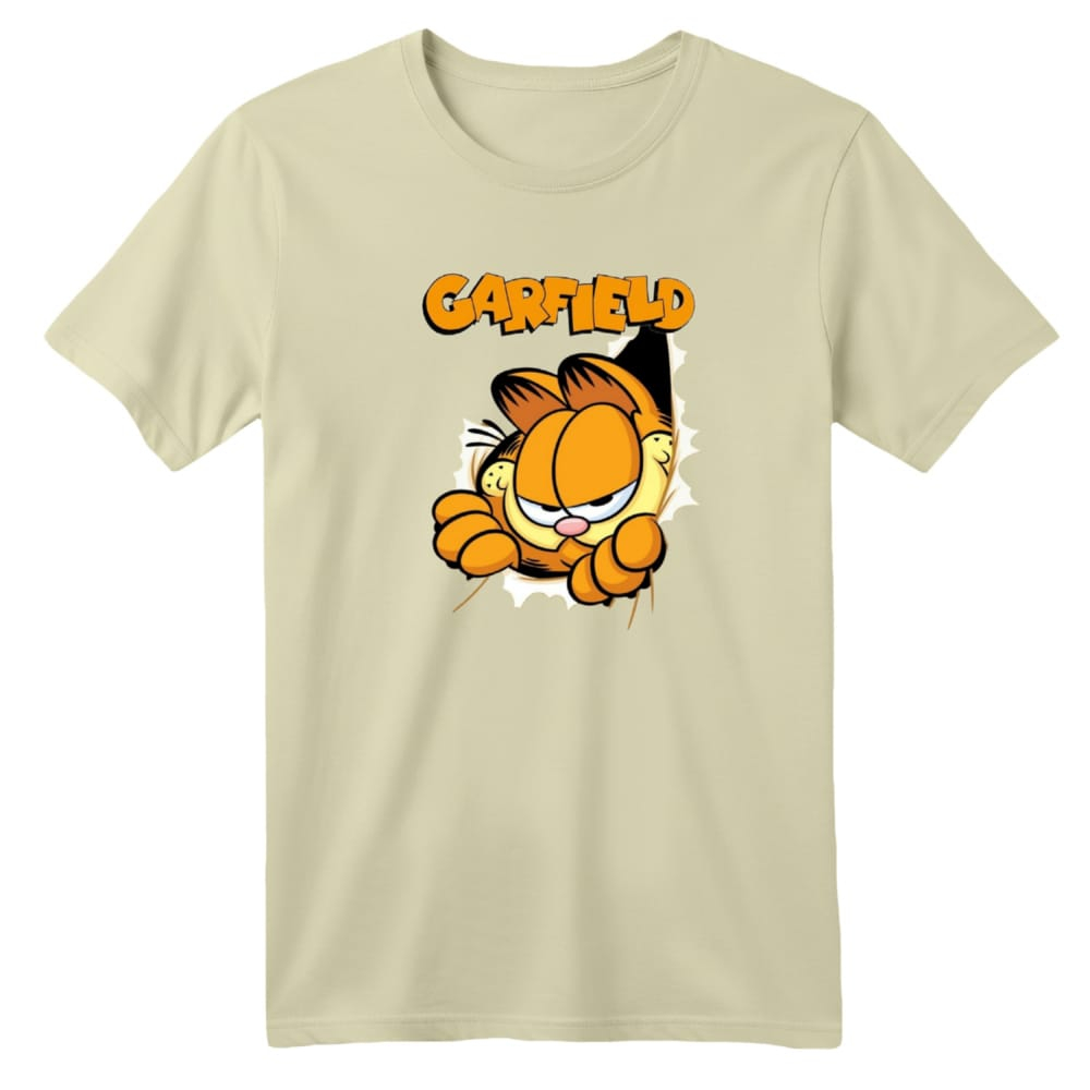 تی شرت آستین کوتاه بچگانه مدل گارفیلد کد 2 رنگ کرم