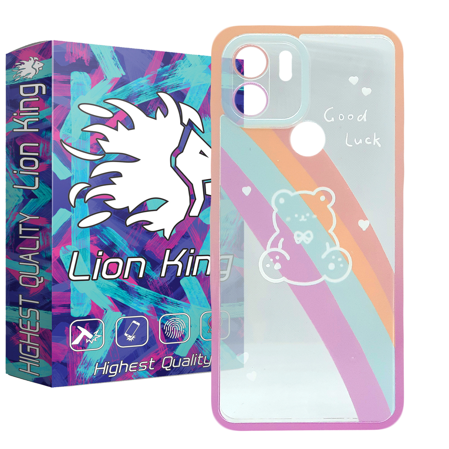   کاور لاین کینگ مدل خرس رنگین کمانی مناسب برای گوشی موبایل شیائومی Redmi A1 Plus / A1Plus