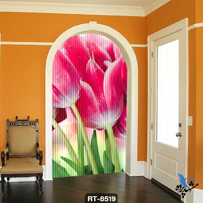 پرده شرشره تصویری طرح گل طبیعی RT8519