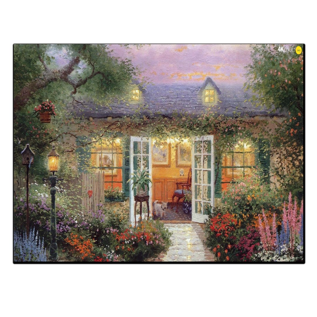 تابلو شاسی بکلیت طرح نقاشی خانه باغ مدل SH-11251