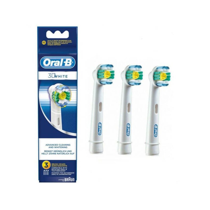 سری یدک مسواک برقی اورال بی مدل 3D White بسته 3 عددی