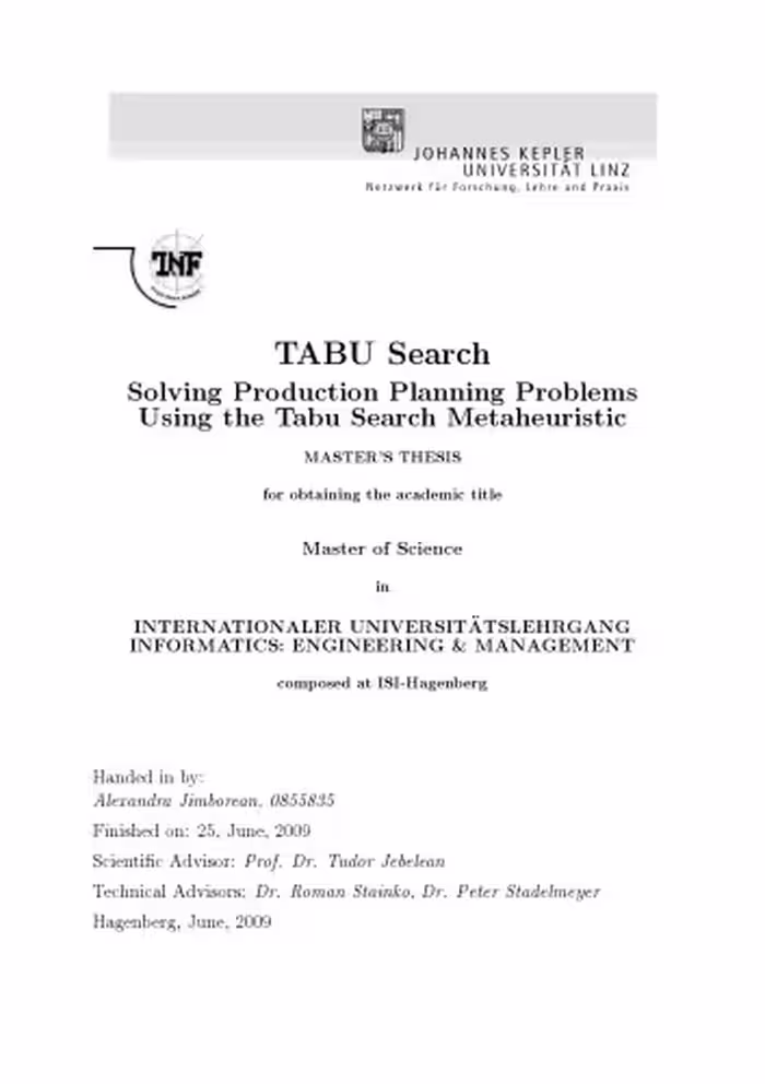 خرید و دانلود نسخه کامل کتاب Solving Production Planning Problems Using the Tabu Search Metaheuristic
