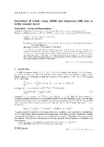 خرید و دانلود نسخه کامل کتاب Equivalence of AMLE, strong AMLE, and comparison with cones in metric measure spaces