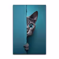 تابلو شاسی گوفی مدل گربه بازیگوش کیوت و بامزه طرح Cute Cat کد PEEK12 | دنیای قاب