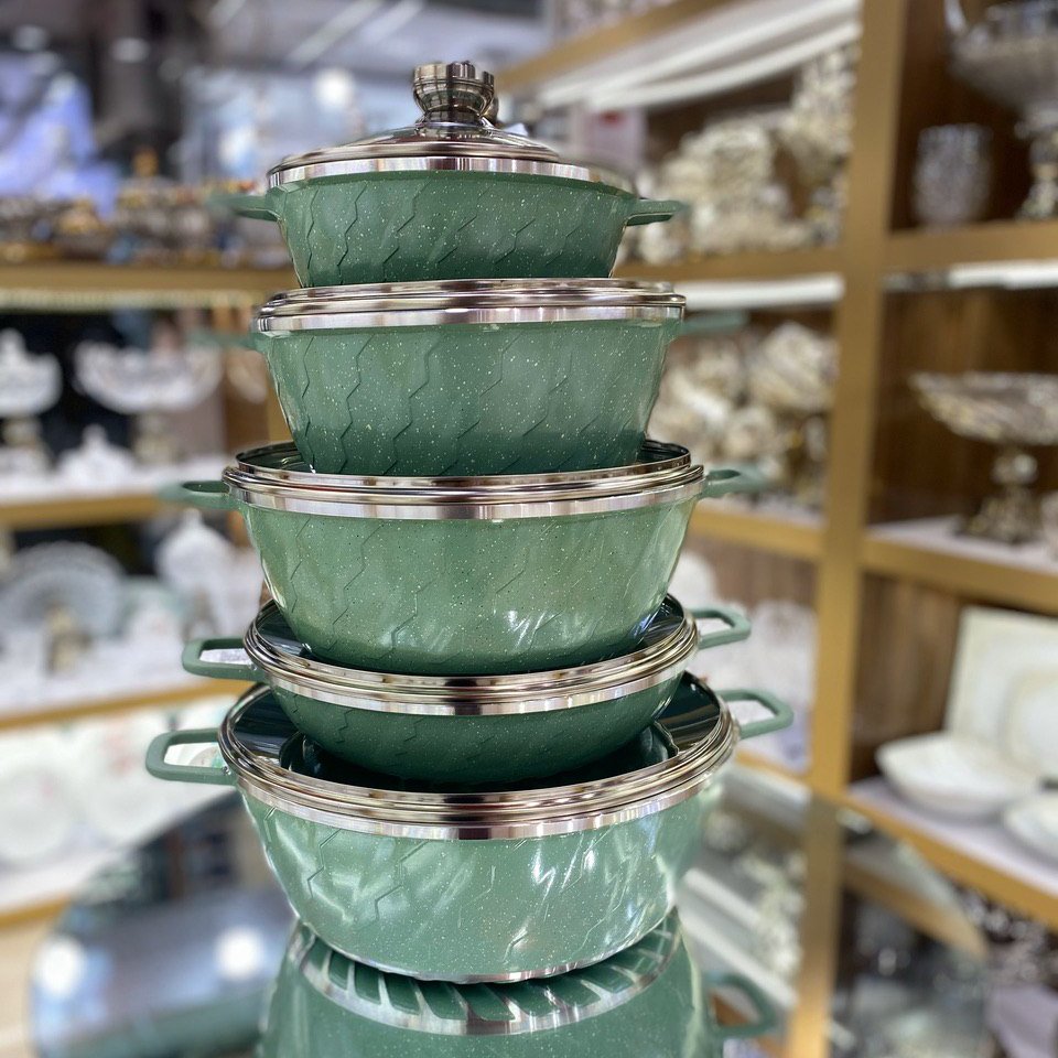 سرویس قابلمه 10 پارچه یونیک (سبز پاستیلی)