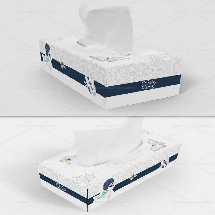 جعبه دستمال کاغذی پروانه | گرافیک با طعم تربچه