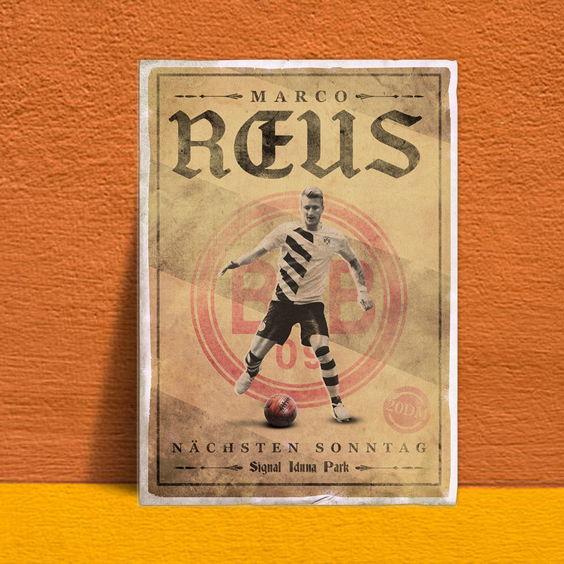 تابلو شاسی طرح پوستر ورزشی مدل مارکو رویس کد FS50 | دنیای قاب