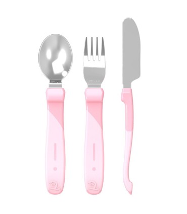 ست قاشق و چنگال و چاقو تویست شیک صورتی Twistshake