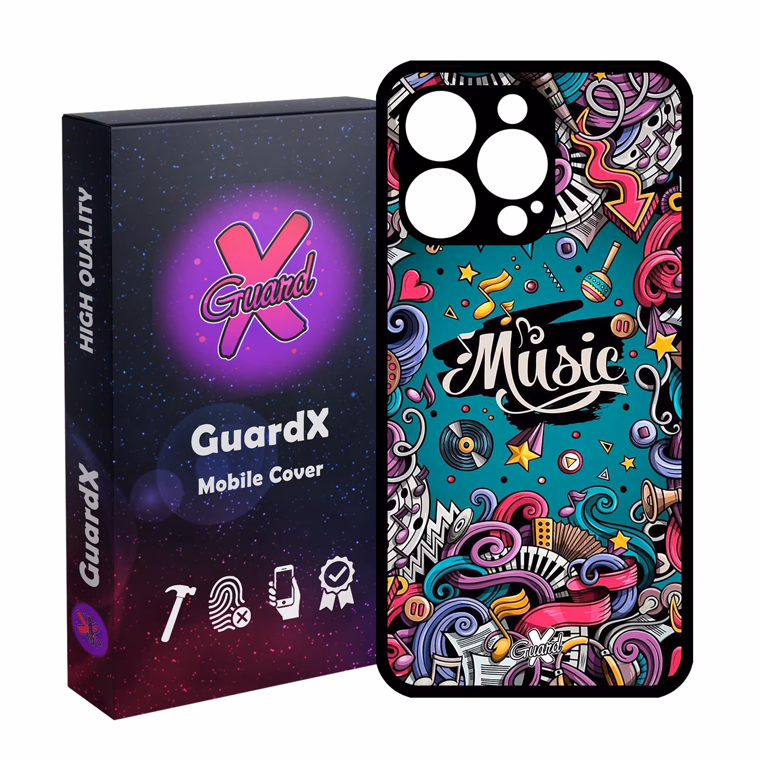 کاور گارد ایکس طرح Music مدل Glass10025 مناسب برای گوشی موبایل اپل iPhone 13 Pro