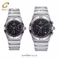 ساعت مچی اورجینال ست ویولت VIOLET سه موتوره کرنوگراف نقره ای | نقره ای| مشکی| کد رفرنس مردانه:0614 زنانه:0614