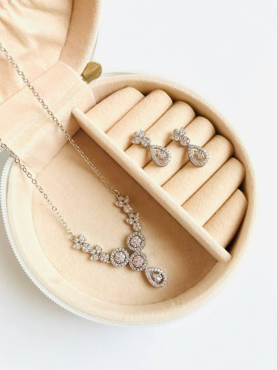 نیم ست طرح جواهر فول نگین - بدلیجات و اکسسوری TRZ