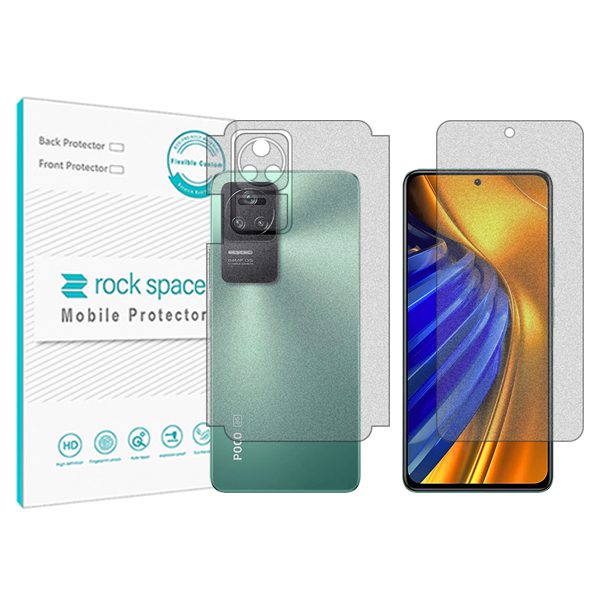 گلس صفحه نمایش و پشت گوشی شیائومی Poco F4 مدل نانو هیدروژل مات برند راک اسپیس کد MS