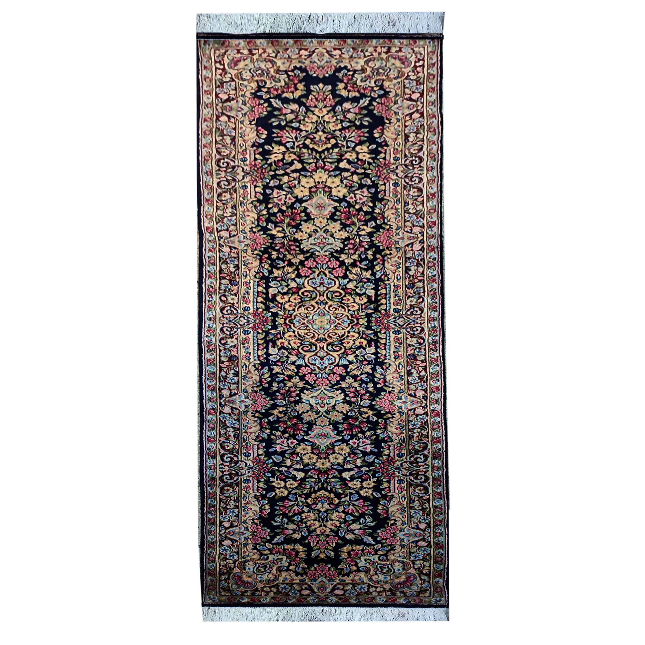 فرش دستباف کناره طول دو و نیم متر طرح هزارگل مدل AA