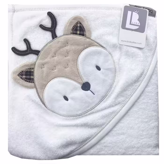 حوله چهارگوش کلاه دار طرح گوزن Baby like