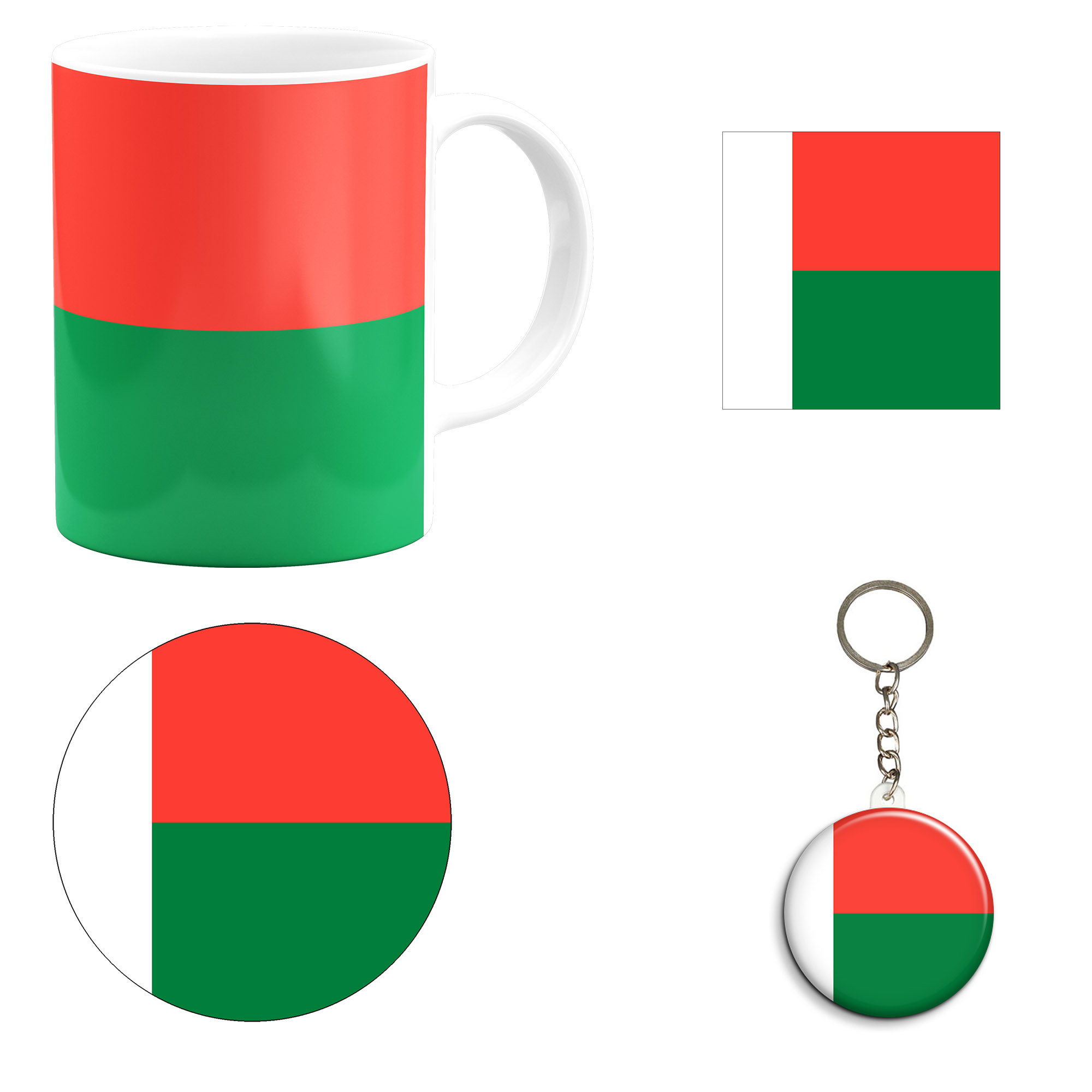 ست هدیه ماگ طرح پرچم ماداگاسکار مدل Madagascar کد M1