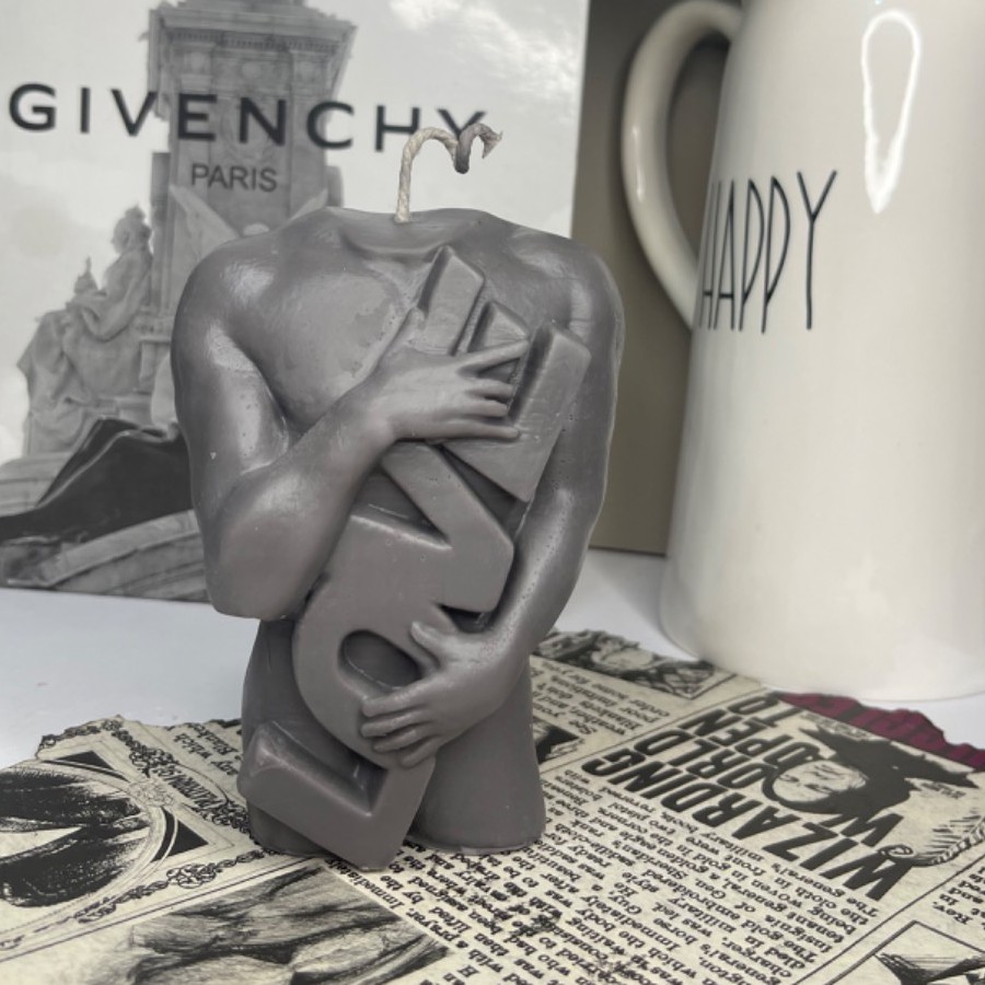 شمع loveman ( ارگانیک) مناسب هدیه روز مرد و ولنتاین  رنگبندی به سلیقه شما