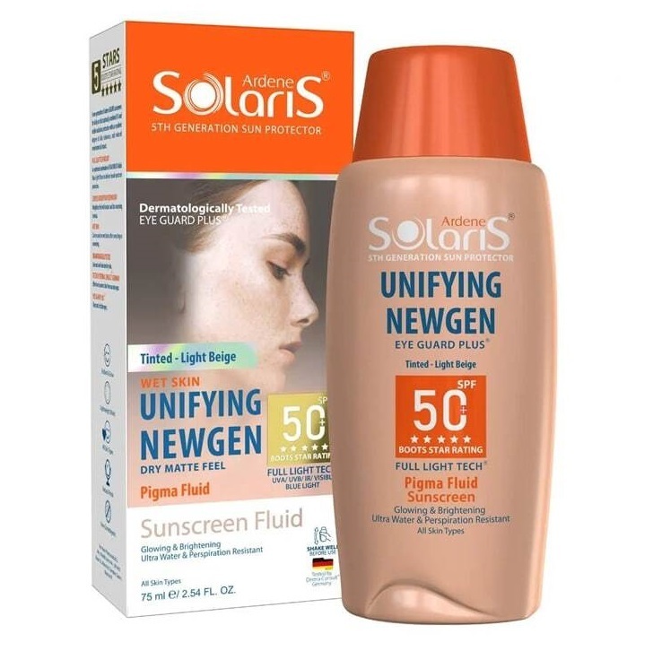 آردن سولاریس فلوئید ضد آفتاب و روشن کننده پوست رنگی spf 50 بژ روشن 75 میل UNIFYING